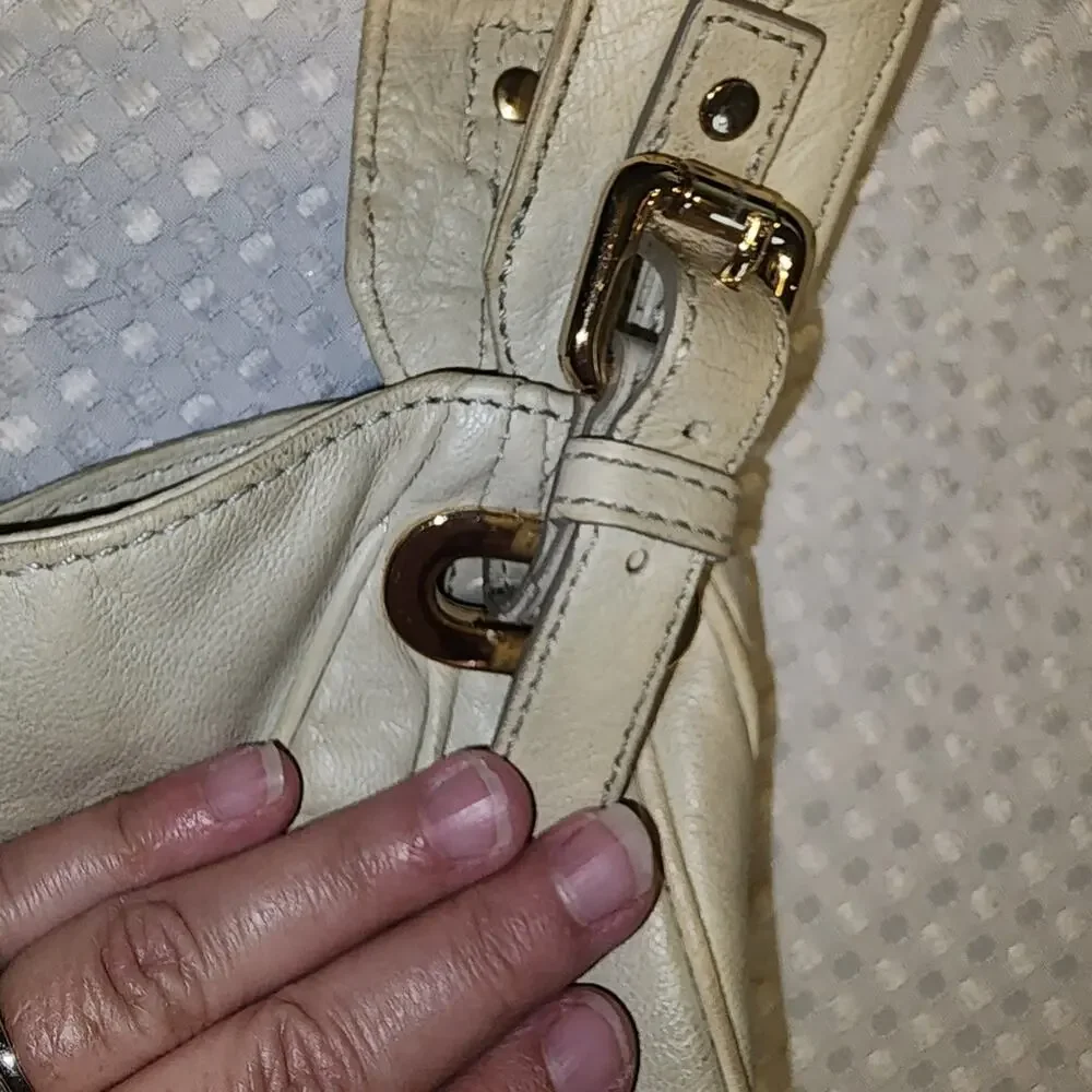 KOOBA EUC WOMEN'S CREAM LEATHER SHOULDER HOBO BAG